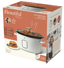 Beautiful 6 Qt Programmable Slow Cooker, White Icing by Drew Barrymore