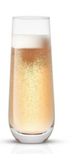 JoyJolt Milo Stemless Champagne Flutes Set of 4 9.4oz Champagne Glasses Mimosa Glasses Set