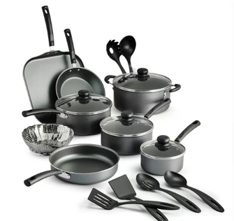 Tramontina Primaware 18 Piece Non-stick Cookware Set, Steel Gray