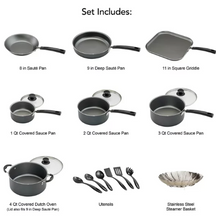 Tramontina Primaware 18 Piece Non-stick Cookware Set, Steel Gray