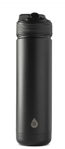 TAL Stainless Steel Ranger Water Bottle with Easy Sip Straw 26 oz, Black