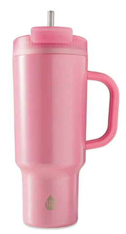 TAL Stainless Steel Hudson Tumbler with Straw 40 fl oz, Shimmering Pink