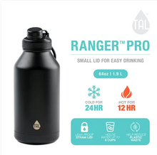 TAL Stainless Steel Ranger Water Bottle 64oz, Black