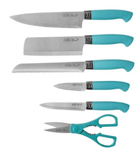 The Pioneer Woman Breezy Blossoms 11-Piece Stainless Steel Knife Block Set, Teal