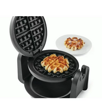 Farberware Single-Flip Waffle Maker, Black with Stainless Steel Decoration