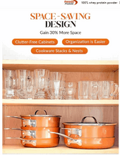 Gotham Steel Pots and Pans Set Stackable Nonstick Copper Cast Cookware Set 10pcs