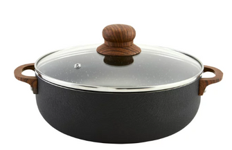 Imusa 4.4 Quart Black Caldero (Dutch Oven) with Glass Lid