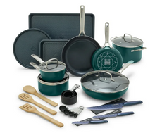 Blue Diamond Green Ceramic Non-Stick 30-Piece Cookware Set, Dishwasher Safe