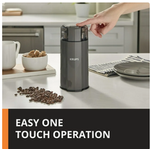 KRUPS Silent Vortex Electric Coffee and Spice Blade Grinder,Grey with removable Stainless Steel Grinder Bowl