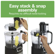 Hamilton Beach Stack and Snap Food Processor with Big Mouth, 10 Cup Capacity, Black and Stainless, 70723