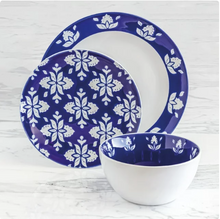 Sofia Home 12 Piece Indigo Stoneware Dinnerware Set by Sofia Vergara