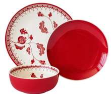 Sofia Home Red 12 Piece Stoneware Dinnerware Set