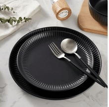 Stone + Lain Logan Stoneware 12-Piece Dinnerware Set, Black