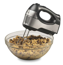 Hamilton Beach 6 Speed Hand Mixer, Quick Burst Button, 5 Attachments, 300 Watts, Stainless Steel, 62649