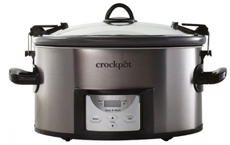 Crockpot™ 7-Quart Easy-to-Clean Cook & Carry™ Slow Cooker, Black Stainless Steel