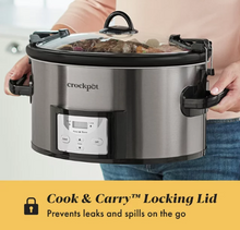 Crockpot™ 7-Quart Easy-to-Clean Cook & Carry™ Slow Cooker, Black Stainless Steel