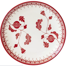 Sofia Home Red Set of 4 Round Stoneware Dinner Plates