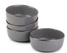 Thyme & Table Servware Gray Ava Stoneware Round Bowls, 4 Pack