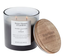 Better Homes & Gardens 12oz Warm Leather & Amber Scented 2-Wick Ombre Jar Candle