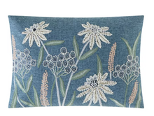 Mainstays Chambray Embroidered Botanical Decorative Pillow 14" x 20"