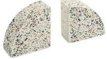 Genuine Cement Cast Terrazzo 4.3" 2 Pc Set Modern Design Tabletop Bookends