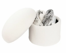 Mainstays Boucle Mushroom Upholstered Storage Ottoman, Cream