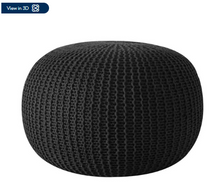 Urban Shop Round Knit Pouf, Black