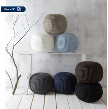 Urban Shop Round Knit Pouf, Black