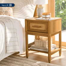 Better Homes & Gardens Springwood Caning Nightstand, Light Honey Finish