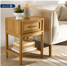 Better Homes & Gardens Springwood Caning Nightstand, Light Honey Finish