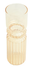 Iridescent Yellow Fluted 9.7" Indoor Tabletop Glass Vase