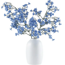 My Texas House Blue Faux Floral Springs in White Ceramic Vase, 16" Heigh