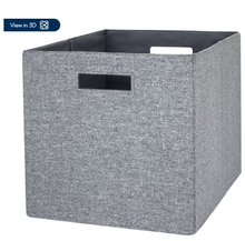 Better Homes & Gardens 12.75" Fabric Cube Storage Bin, Gray