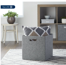 Better Homes & Gardens 12.75" Fabric Cube Storage Bin, Gray