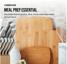 Farberware 3-Piece Kitchen Cutting Board Set Bamboo Wood