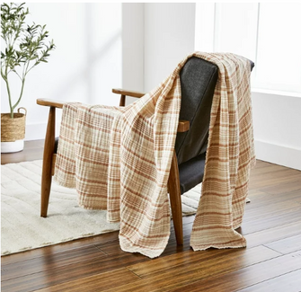 Better Homes & Gardens Striped Gauze Throw, Copper Stripe, 50" x 72"