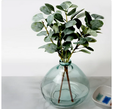 Better Homes & Gardens 12" Artificial Green Eucalyptus in Blown Glass Vase