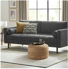 Stylehouse 100% Cotton Natural Jute Pouf, 12" H x 20" W