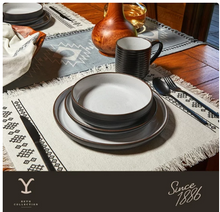 Yellowstone 12-Piece Ceramic Dinnerware Set, Beth Collection