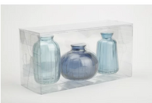 Mainstays Blue Glass 3-Piece Bud Vase Set