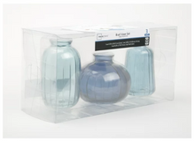 Mainstays Blue Glass 3-Piece Bud Vase Set