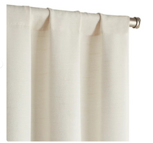 Mainstays Como Elegant Textured Light Filtering Rod Pocket Curtain Panel Pair, 37"x84", Beige