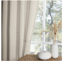 Mainstays Como Elegant Textured Light Filtering Rod Pocket Curtain Panel Pair, 37"x84", Beige
