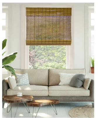 CHICOLOGY Cordless Bamboo Roman Shade, Fox (Room Darkening) 23"W X 64"H