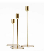 Crystal Art Gallery Indoor Modern Metal Gold Unscented Tealight Candle Stick Holder Set of 3