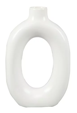 Mainstays 8" Circular Ceramic White Donut Vase