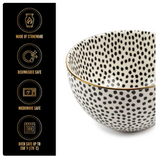 Thyme & Table Servware Black & White Assorted Stoneware Round Bowls, 4 Pack