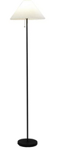 Mainstays 64" Contemporary Matte Black Metal Floor Lamp, with Pleated White Lampshade