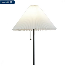 Mainstays 64" Contemporary Matte Black Metal Floor Lamp, with Pleated White Lampshade