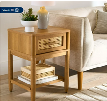 Better Homes & Gardens Springwood Caning Nightstand, Light Honey Finish